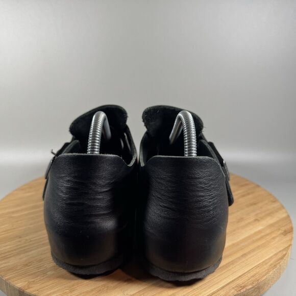 Birkenstock London Soft Footbed Mens 41 8 Black Leather Loafers Shoes Germany - Picture 4 of 8